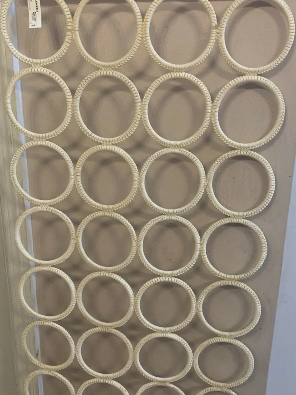 Round Braided Woven Scarf or Belt Organizer in Cream